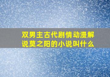 双男主古代剧情动漫解说莫之阳的小说叫什么