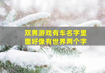 双男游戏有车名字里面好像有世界两个字