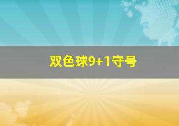 双色球9+1守号