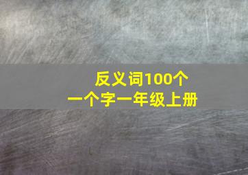 反义词100个一个字一年级上册