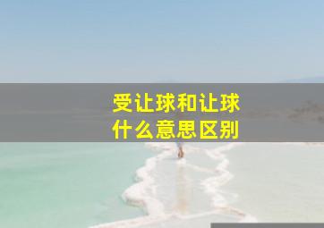 受让球和让球什么意思区别