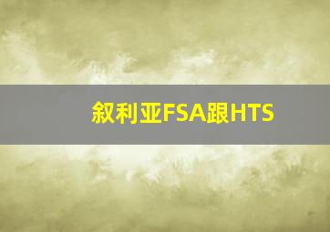 叙利亚FSA跟HTS