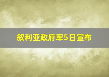 叙利亚政府军5日宣布