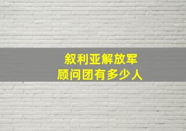 叙利亚解放军顾问团有多少人