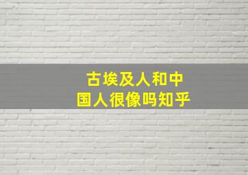 古埃及人和中国人很像吗知乎