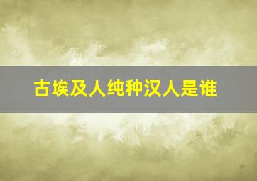 古埃及人纯种汉人是谁