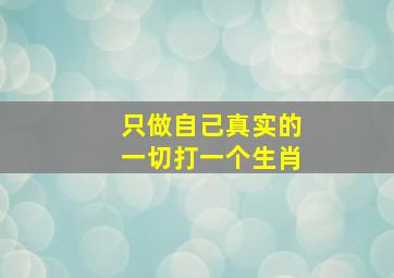 只做自己真实的一切打一个生肖