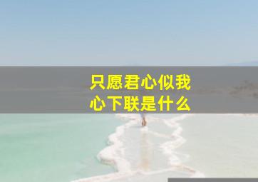 只愿君心似我心下联是什么