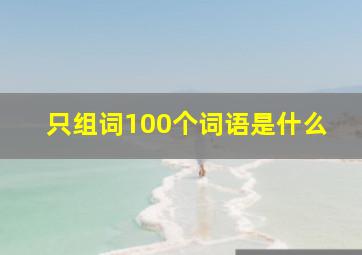 只组词100个词语是什么