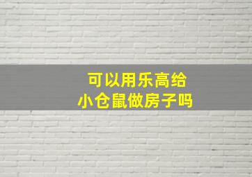 可以用乐高给小仓鼠做房子吗