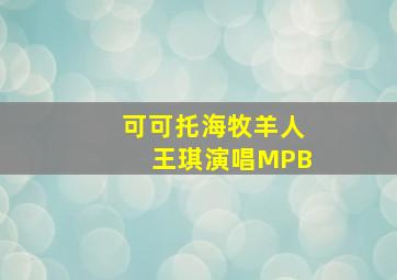 可可托海牧羊人王琪演唱MPB