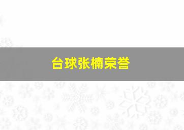 台球张楠荣誉