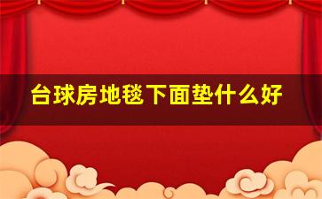 台球房地毯下面垫什么好