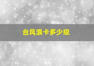 台风浪卡多少级