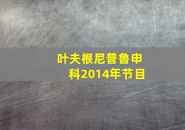 叶夫根尼普鲁申科2014年节目