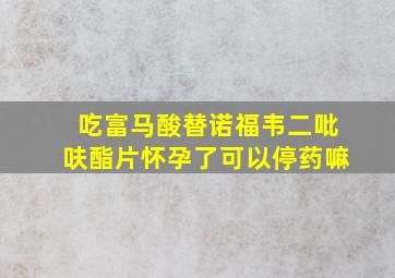 吃富马酸替诺福韦二吡呋酯片怀孕了可以停药嘛