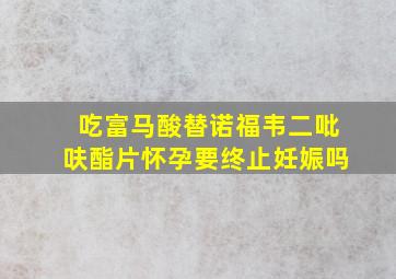 吃富马酸替诺福韦二吡呋酯片怀孕要终止妊娠吗