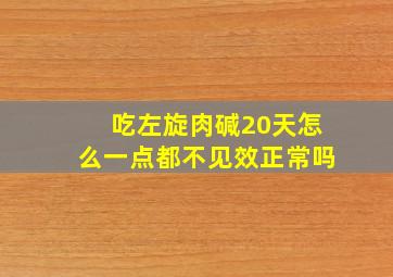 吃左旋肉碱20天怎么一点都不见效正常吗