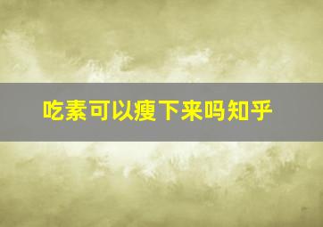 吃素可以瘦下来吗知乎