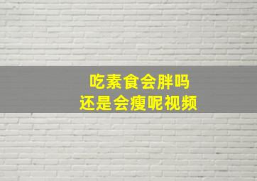 吃素食会胖吗还是会瘦呢视频