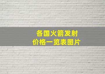 各国火箭发射价格一览表图片