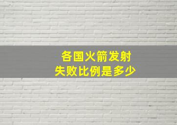 各国火箭发射失败比例是多少