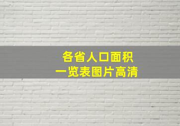 各省人口面积一览表图片高清