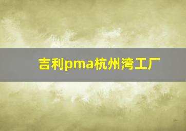 吉利pma杭州湾工厂