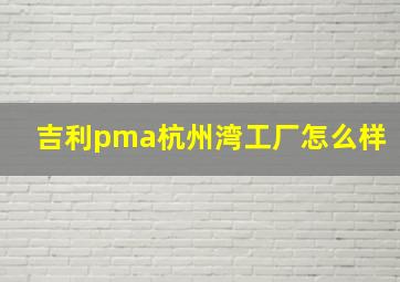 吉利pma杭州湾工厂怎么样