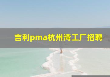 吉利pma杭州湾工厂招聘