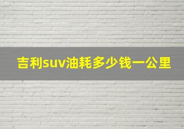 吉利suv油耗多少钱一公里