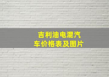 吉利油电混汽车价格表及图片