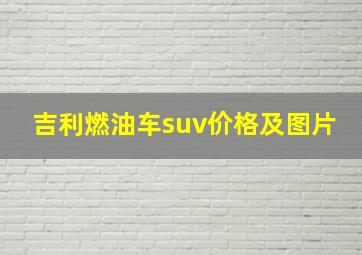 吉利燃油车suv价格及图片