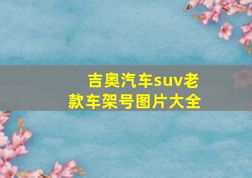 吉奥汽车suv老款车架号图片大全