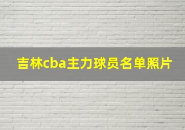 吉林cba主力球员名单照片