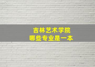 吉林艺术学院哪些专业是一本