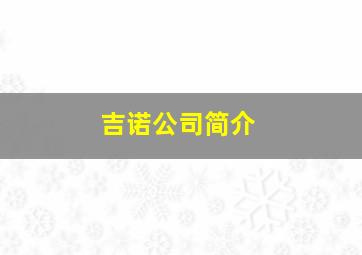 吉诺公司简介