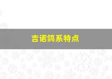 吉诺鸽系特点