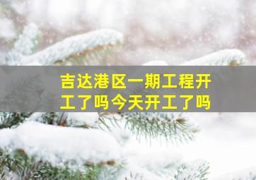 吉达港区一期工程开工了吗今天开工了吗