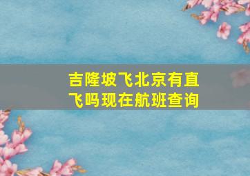 吉隆坡飞北京有直飞吗现在航班查询