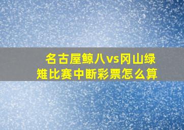 名古屋鲸八vs冈山绿雉比赛中断彩票怎么算