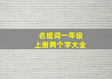 名组词一年级上册两个字大全