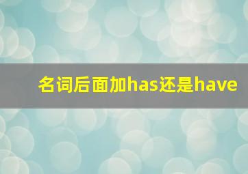 名词后面加has还是have