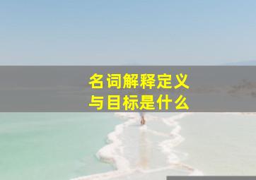 名词解释定义与目标是什么