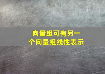 向量组可有另一个向量组线性表示