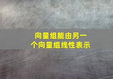 向量组能由另一个向量组线性表示