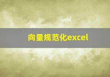 向量规范化excel