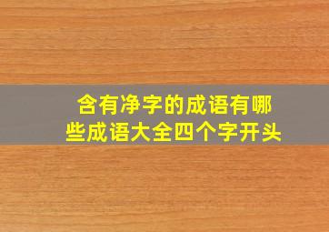 含有净字的成语有哪些成语大全四个字开头