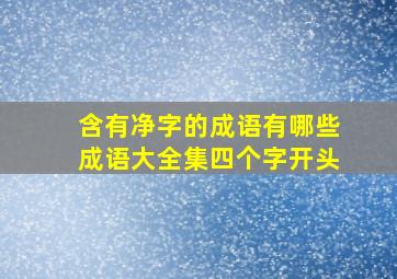 含有净字的成语有哪些成语大全集四个字开头