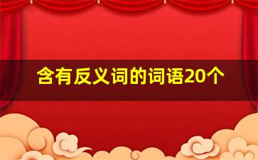 含有反义词的词语20个